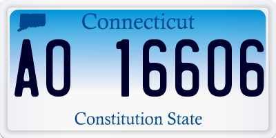CT license plate AO16606