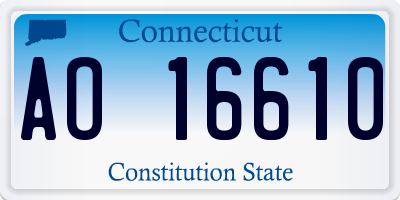 CT license plate AO16610
