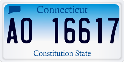 CT license plate AO16617