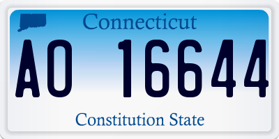 CT license plate AO16644