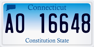CT license plate AO16648