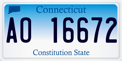 CT license plate AO16672