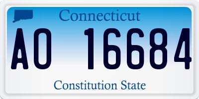 CT license plate AO16684