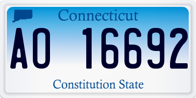 CT license plate AO16692