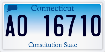 CT license plate AO16710