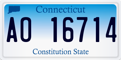 CT license plate AO16714