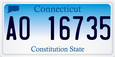CT license plate AO16735