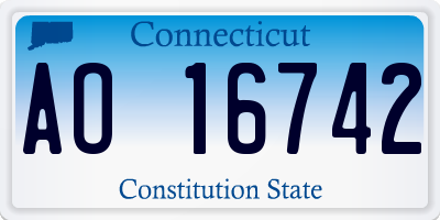 CT license plate AO16742