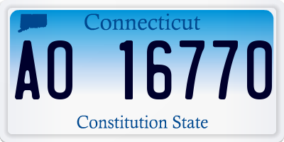 CT license plate AO16770