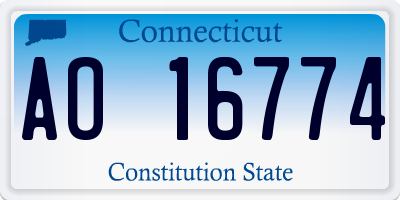 CT license plate AO16774