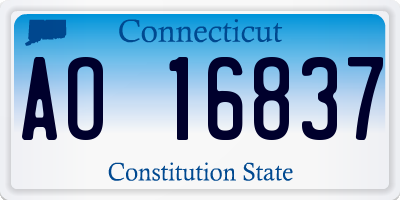 CT license plate AO16837