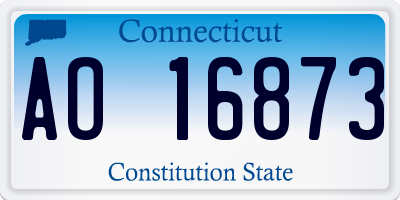 CT license plate AO16873