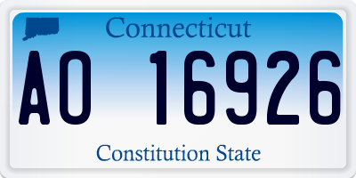 CT license plate AO16926