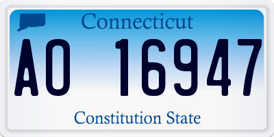 CT license plate AO16947