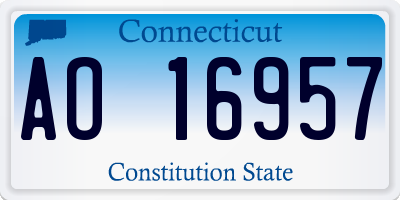 CT license plate AO16957