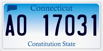 CT license plate AO17031