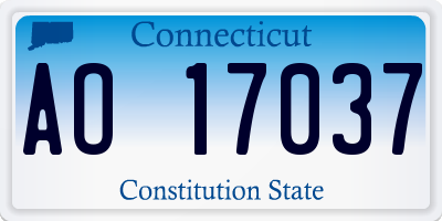 CT license plate AO17037
