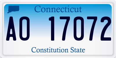 CT license plate AO17072