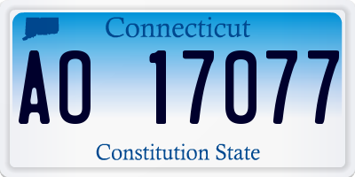 CT license plate AO17077