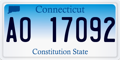 CT license plate AO17092