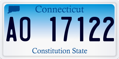 CT license plate AO17122
