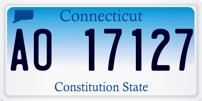 CT license plate AO17127