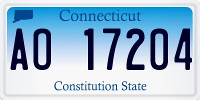 CT license plate AO17204