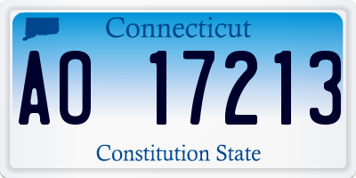 CT license plate AO17213