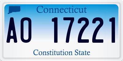 CT license plate AO17221
