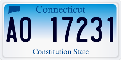CT license plate AO17231