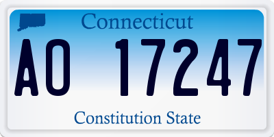 CT license plate AO17247