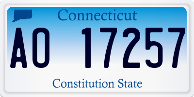 CT license plate AO17257