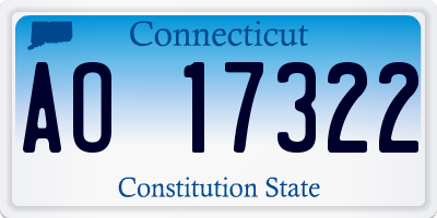 CT license plate AO17322
