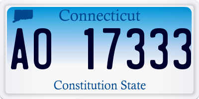 CT license plate AO17333