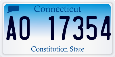CT license plate AO17354