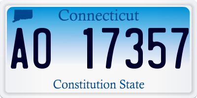 CT license plate AO17357