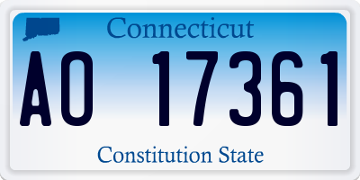 CT license plate AO17361