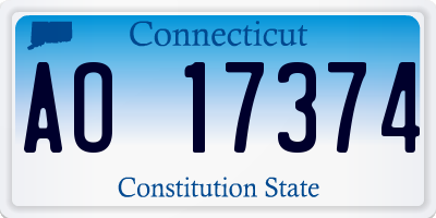 CT license plate AO17374