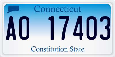 CT license plate AO17403