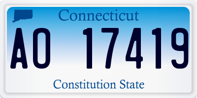 CT license plate AO17419