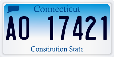 CT license plate AO17421