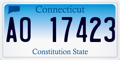 CT license plate AO17423