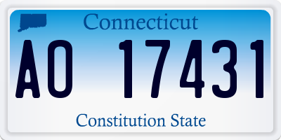 CT license plate AO17431