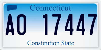 CT license plate AO17447
