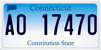 CT license plate AO17470