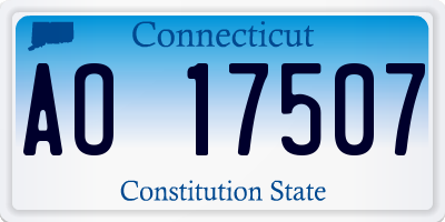 CT license plate AO17507