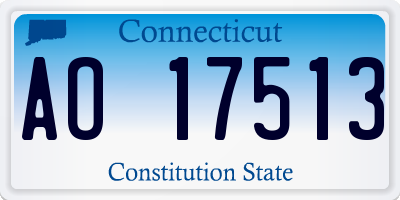 CT license plate AO17513