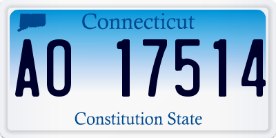 CT license plate AO17514