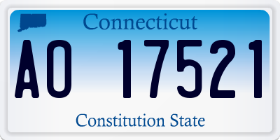 CT license plate AO17521