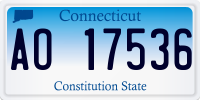 CT license plate AO17536